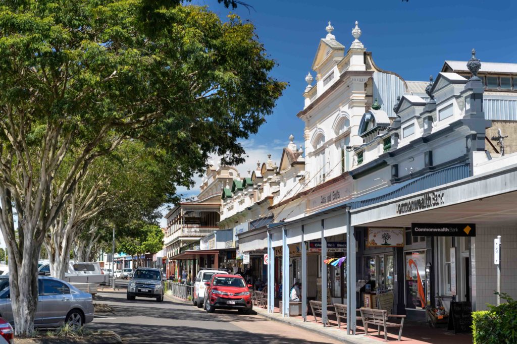 Heritage main street in Childers Queensland, near where Spartan Sheds builds farm and machinery sheds